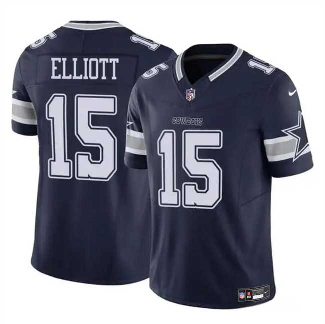 Men & Women & Youth Dallas Cowboys #15 Ezekiel Elliott Navy 2023 F.U.S.E Vapor Untouchable Limited Stitched Jersey